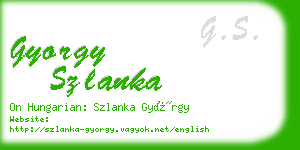 gyorgy szlanka business card